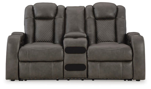 Fyne-Dyme Power Reclining Loveseat with Console - Dan Dan The Mattress Man (Midland, MI)
