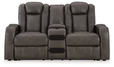 Fyne-Dyme Power Reclining Loveseat with Console - Dan Dan The Mattress Man (Midland, MI)