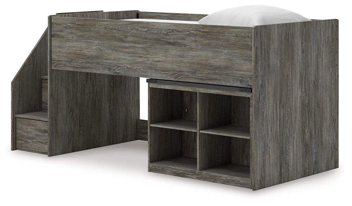 Frandern Loft Bed with Bookcase Storage - Dan Dan The Mattress Man (Midland, MI)