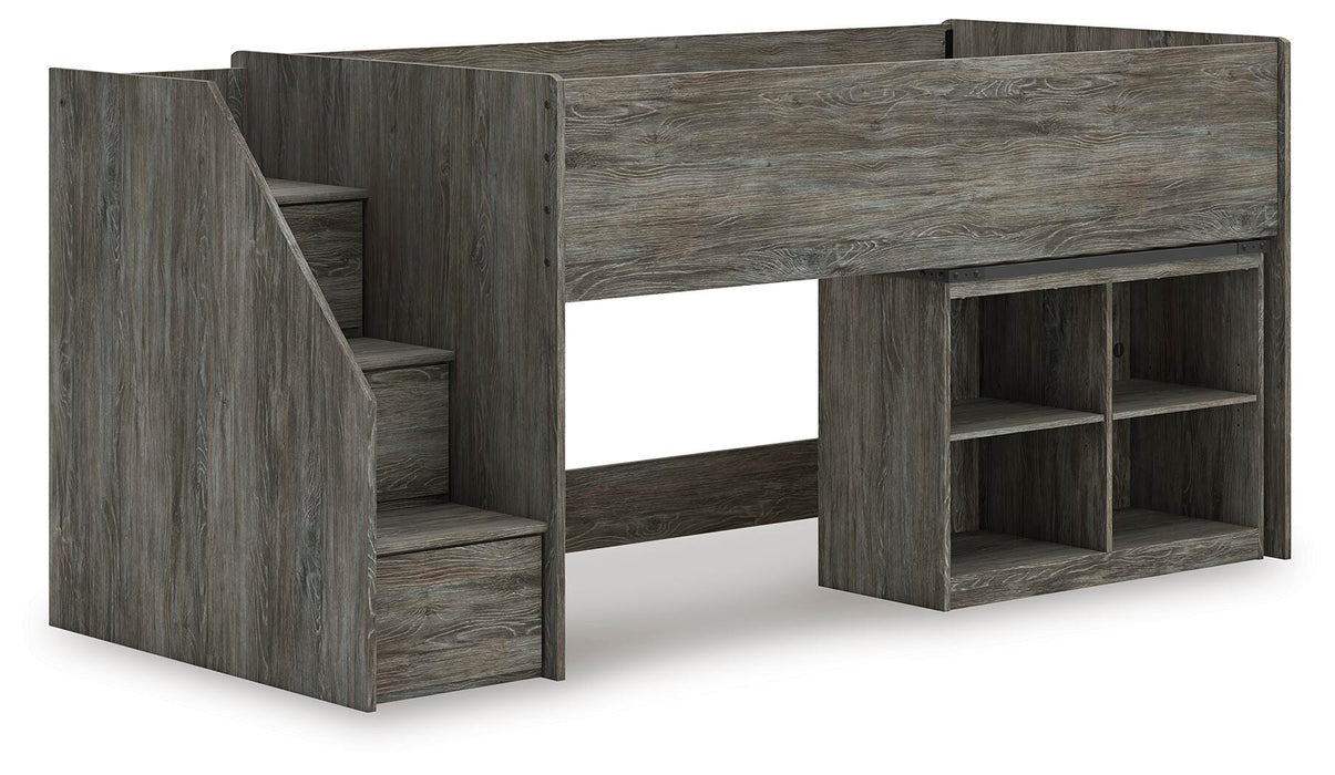 Frandern Loft Bed with Bookcase Storage - Dan Dan The Mattress Man (Midland, MI)