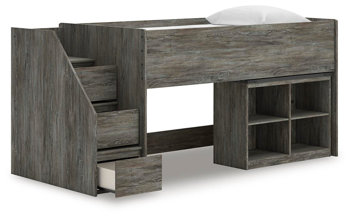 Frandern Loft Bed with Bookcase Storage - Dan Dan The Mattress Man (Midland, MI)
