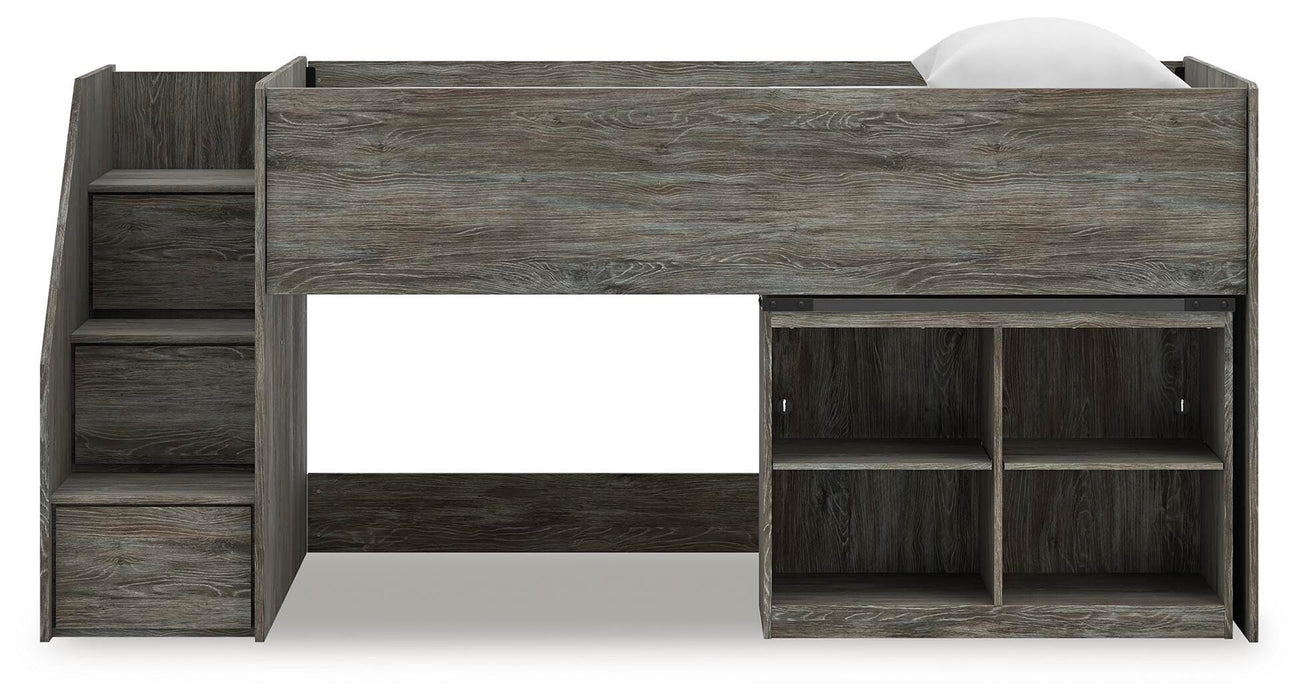 Frandern Loft Bed with Bookcase Storage - Dan Dan The Mattress Man (Midland, MI)