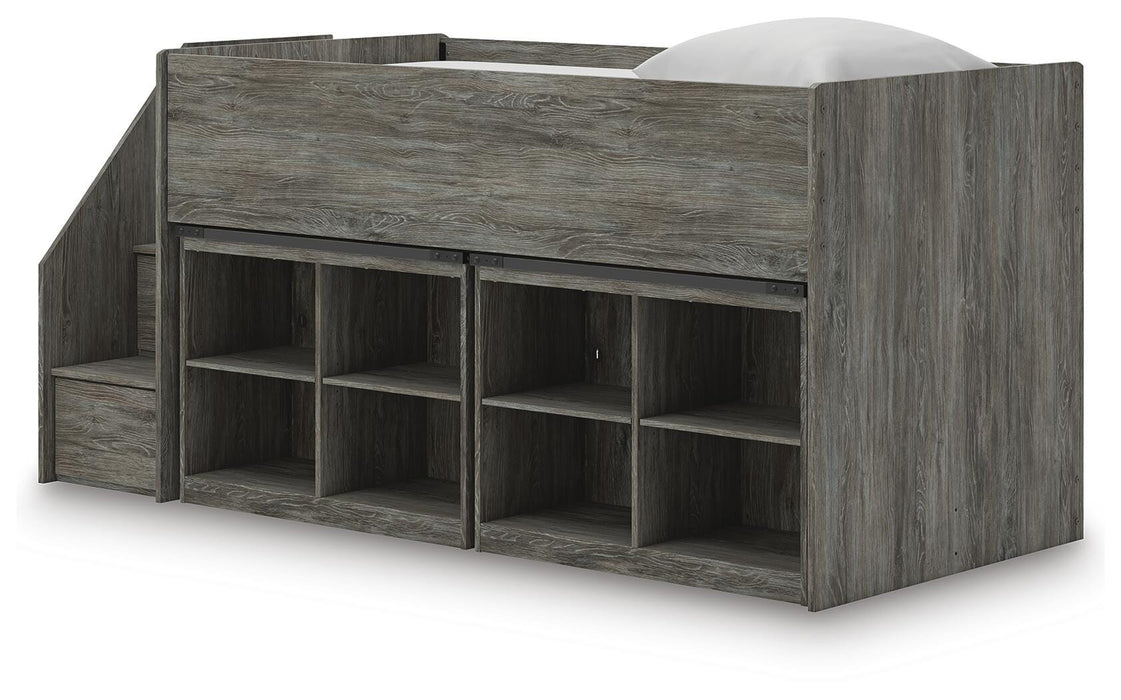 Frandern Loft Bed with Bookcase Storage - Dan Dan The Mattress Man (Midland, MI)