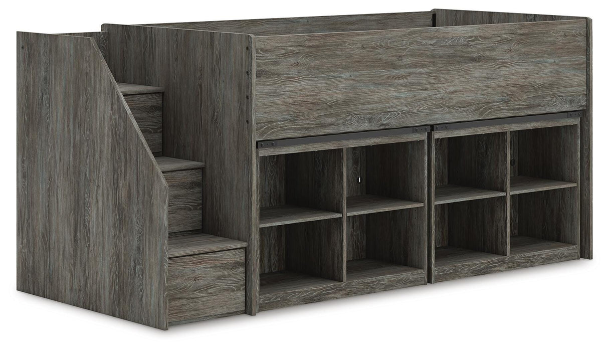 Frandern Loft Bed with Bookcase Storage - Dan Dan The Mattress Man (Midland, MI)
