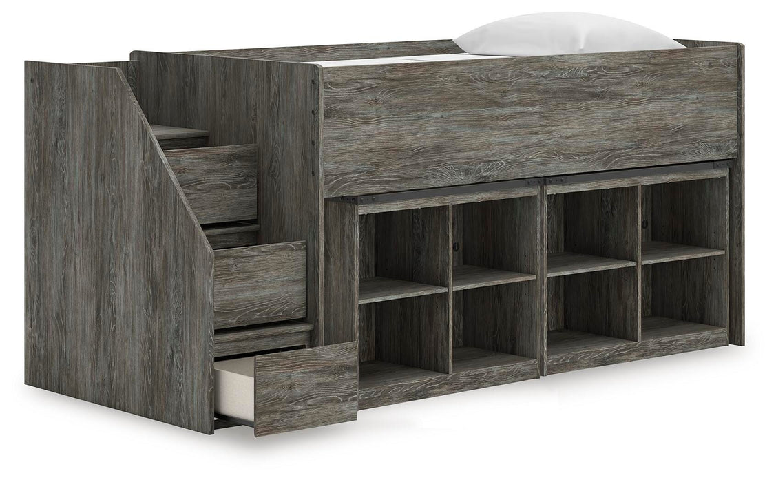 Frandern Loft Bed with Bookcase Storage - Dan Dan The Mattress Man (Midland, MI)