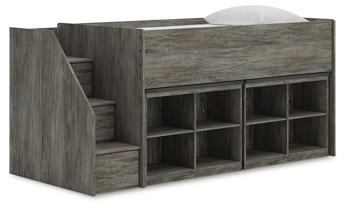 Frandern Loft Bed with Bookcase Storage - Dan Dan The Mattress Man (Midland, MI)