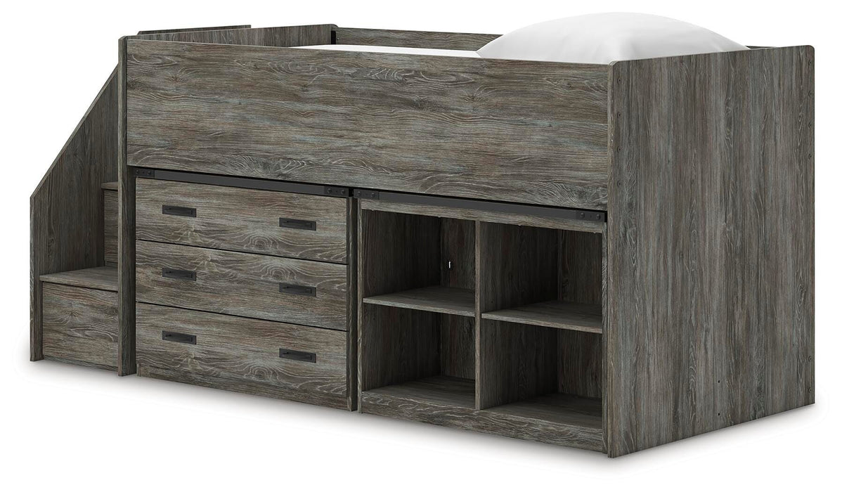 Frandern Loft Bed with Bookcase and Drawer Storage - Dan Dan The Mattress Man (Midland, MI)