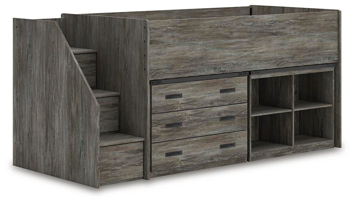Frandern Loft Bed with Bookcase and Drawer Storage - Dan Dan The Mattress Man (Midland, MI)