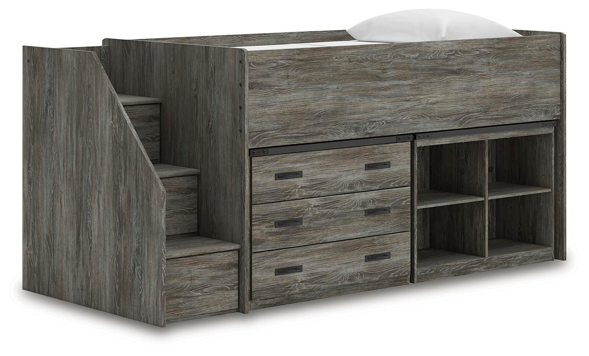 Frandern Loft Bed with Bookcase and Drawer Storage - Dan Dan The Mattress Man (Midland, MI)