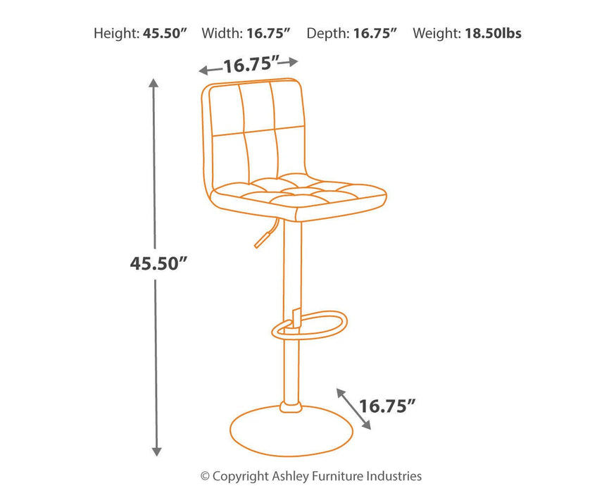 Bellatier Adjustable Height Bar Stool - Dan Dan The Mattress Man (Midland, MI)