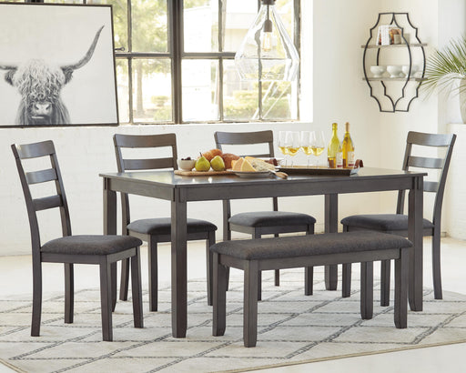 Bridson Dining Table and Chairs with Bench (Set of 6) - Dan Dan The Mattress Man (Midland, MI)
