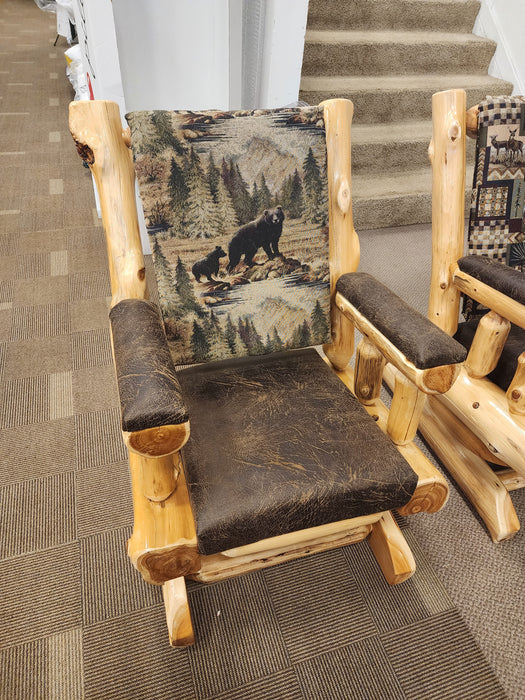 Rustic White Cedar Platform Rocker - Bear - Dan Dan The Mattress Man (Midland, MI)