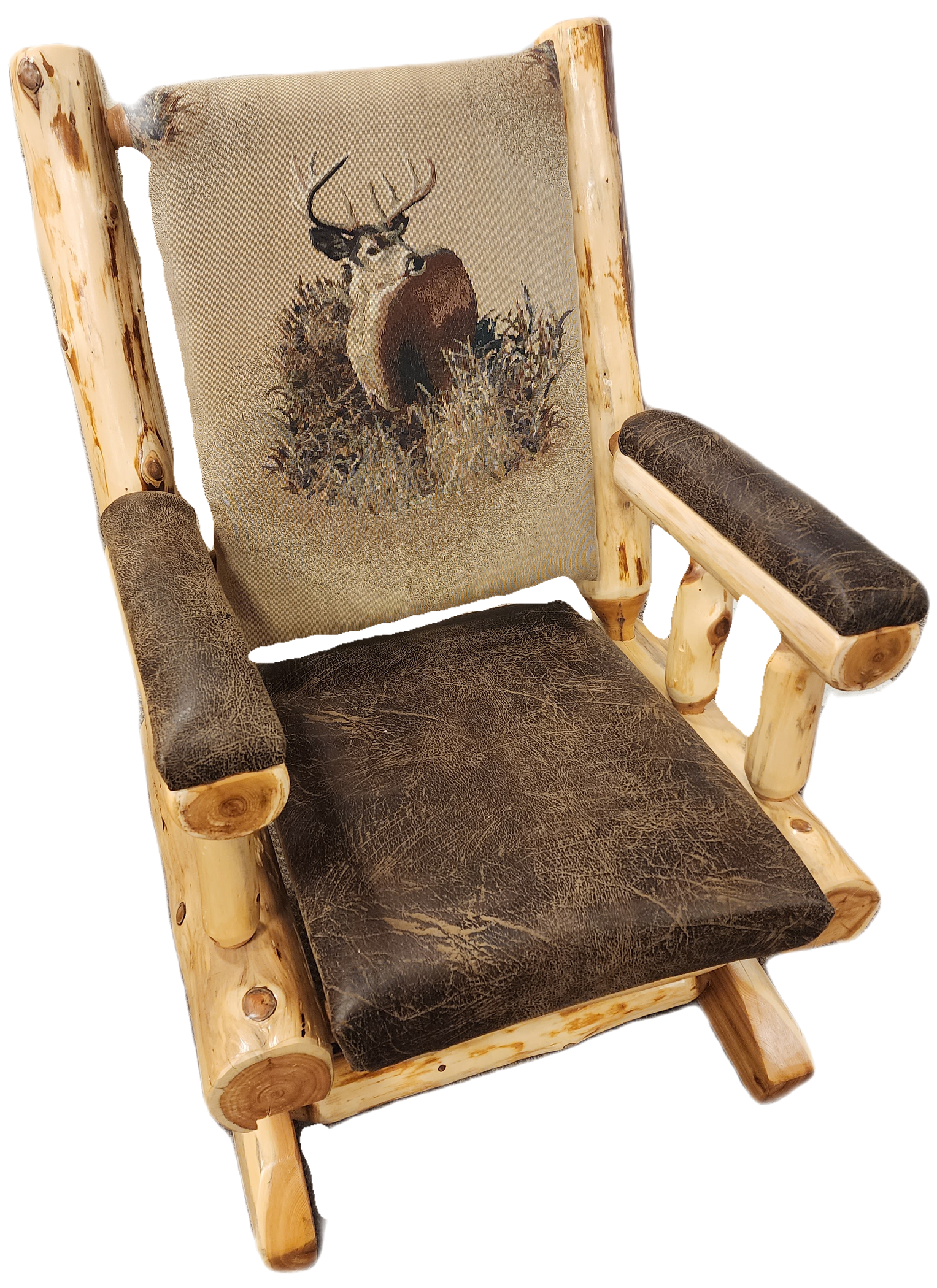 Deer Rocker Rustic White Cedar Platform Rocker - Deer