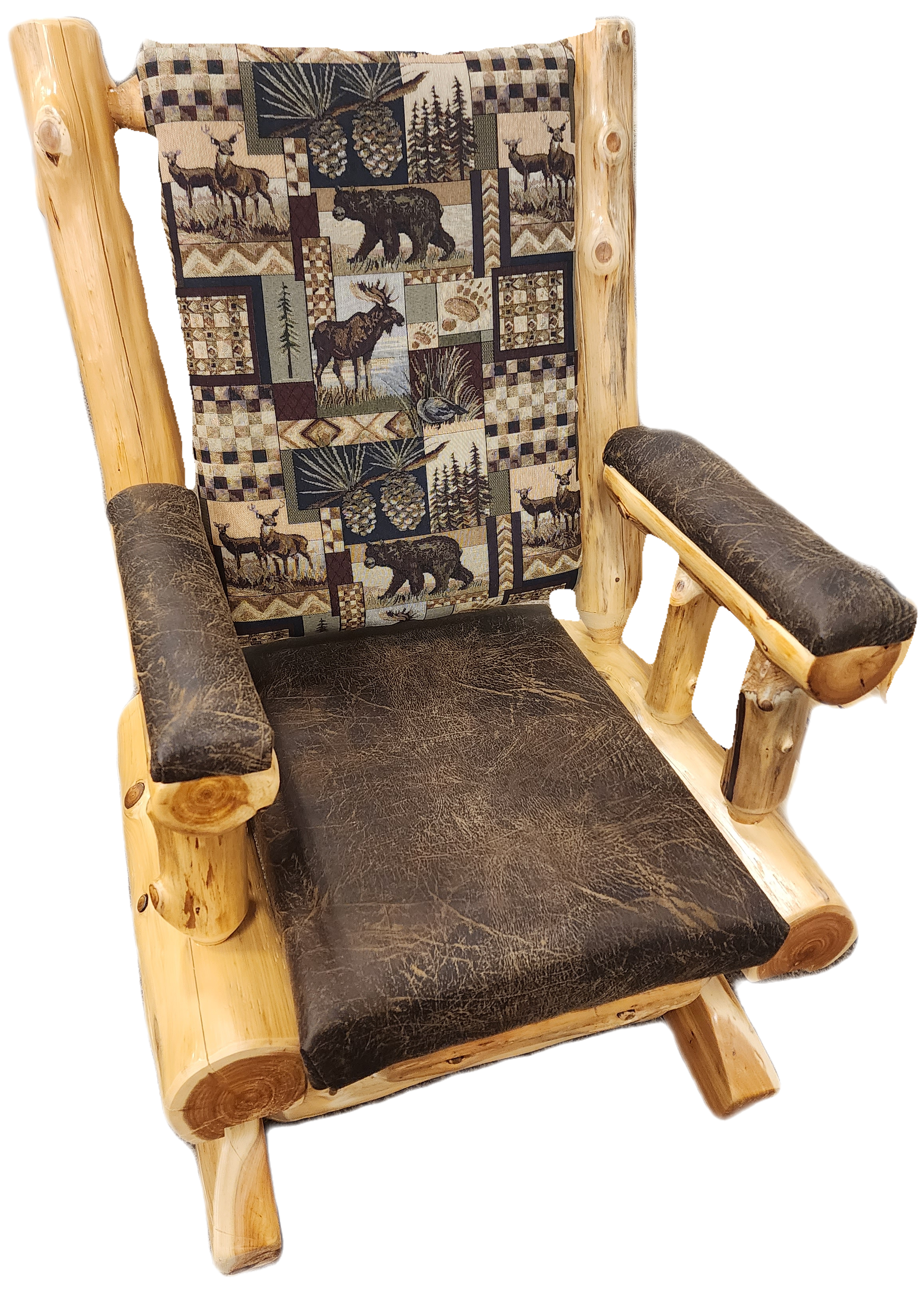 Rustic White Cedar Platform Rocker - Peter's Cabin - Dan Dan The Mattress Man (Midland, MI)