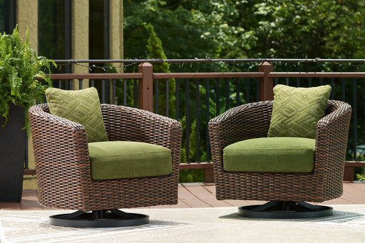 Horizon Hall Outdoor Swivel Lounge Chair with Cushion - Dan Dan The Mattress Man (Midland, MI)