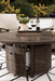Paradise Trail Paradise Trail Fire Pit Table with 4 Nuvella Swivel Lounge Chairs - Dan Dan The Mattress Man (Midland, MI)