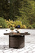 Paradise Trail Paradise Trail Fire Pit Table with 4 Nuvella Swivel Lounge Chairs - Dan Dan The Mattress Man (Midland, MI)