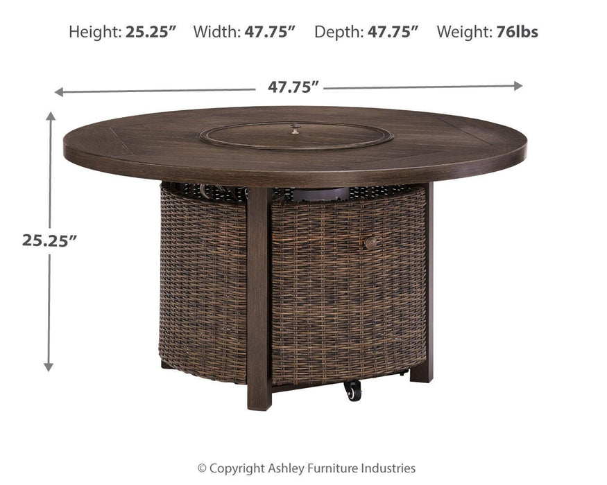 Paradise Trail Paradise Trail Fire Pit Table with 4 Nuvella Swivel Lounge Chairs - Dan Dan The Mattress Man (Midland, MI)