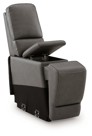 5Z - Pittson Power Reclining Sectional Loveseat with Console - Dan Dan The Mattress Man (Midland, MI)