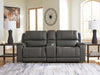 5Z - Pittson Power Reclining Sectional Loveseat with Console - Dan Dan The Mattress Man (Midland, MI)