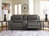 5Z - Pittson Power Reclining Sectional Loveseat with Console - Dan Dan The Mattress Man (Midland, MI)