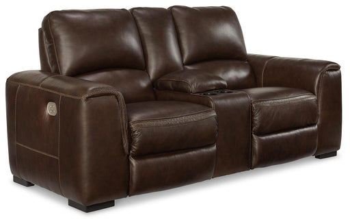 Alessandro Power Reclining Loveseat with Console - Dan Dan The Mattress Man (Midland, MI)