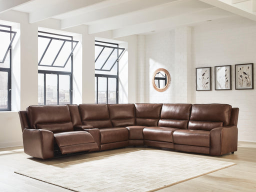 DeepWakes Reclining Sectional with Storage Console - Dan Dan The Mattress Man (Midland, MI)