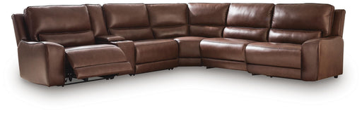 DeepWakes Reclining Sectional with Storage Console - Dan Dan The Mattress Man (Midland, MI)
